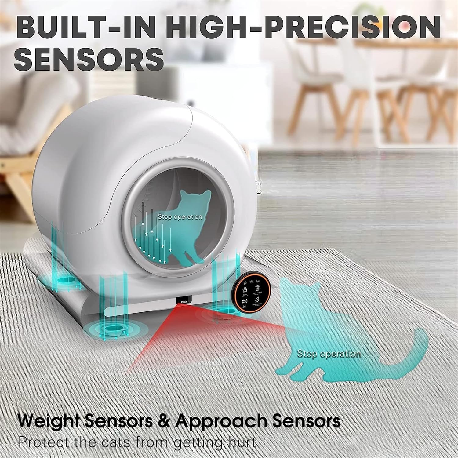 Whislo Smart Self-Cleaning Cat Litter Box – 65L, App Control, 99% Odor-Free