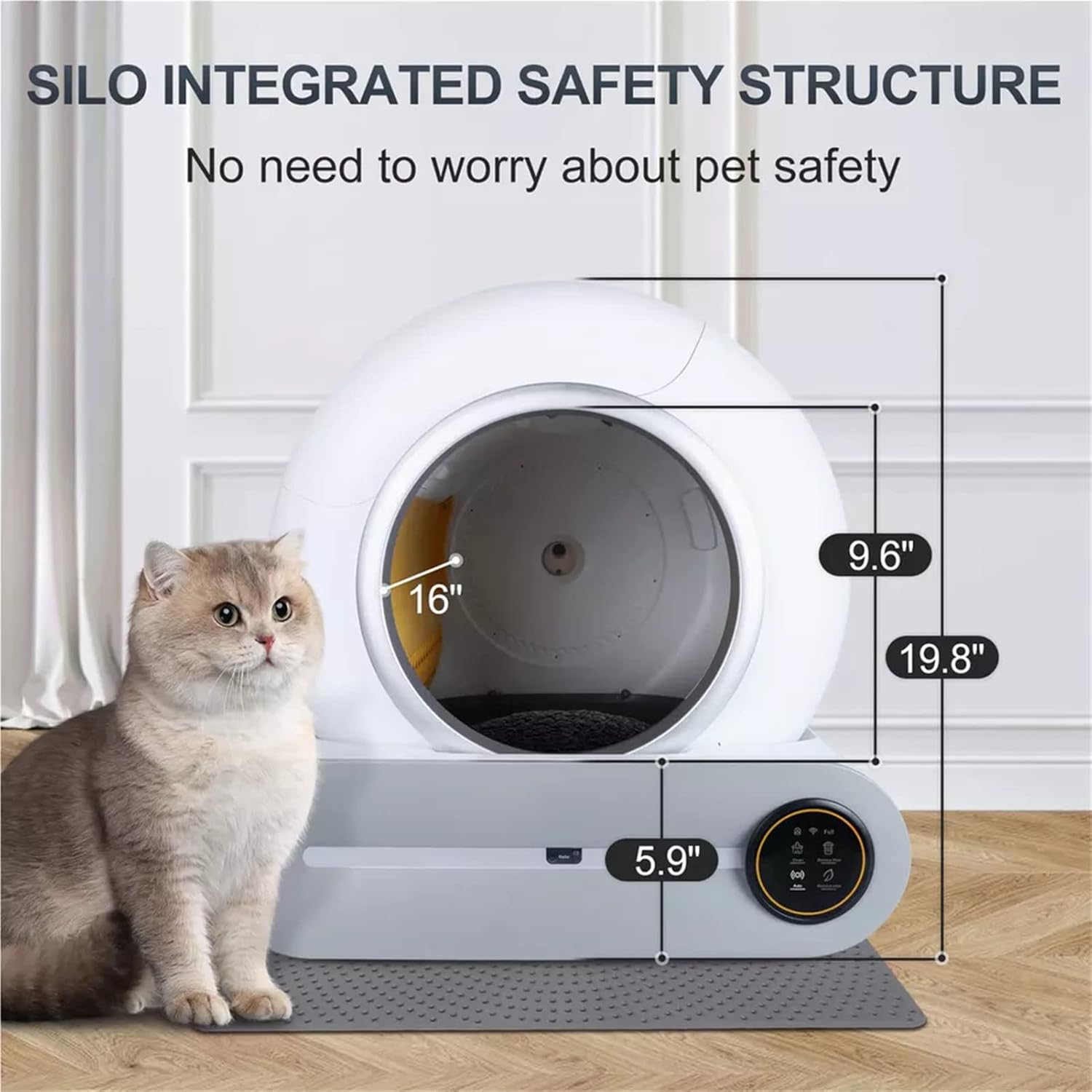 Whislo Smart Self-Cleaning Cat Litter Box – 65L, App Control, 99% Odor-Free