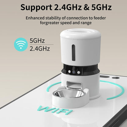 Whislo Smart Automatic Pet Feeder – Dual 1080P Camera, WiFi, 10 Meals/Day