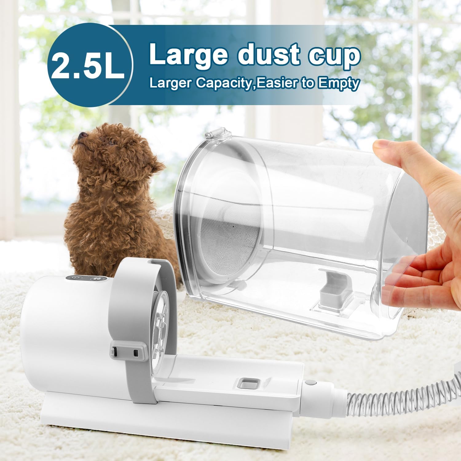 Whislo 7-in-1 Pet Grooming Vacuum Kit – 300W, 10kPa Suction, 2.5L Dust Cup