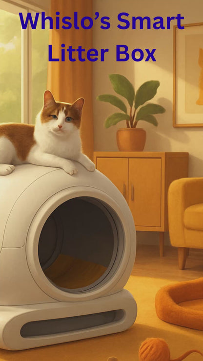 Whislo Smart Self-Cleaning Cat Litter Box – 65L, App Control, 99% Odor-Free